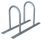 Bicycle rack - row arrangement | lean-on hoop as round hoops  48 mm | hot-dip galvanized | for 2 bicycles